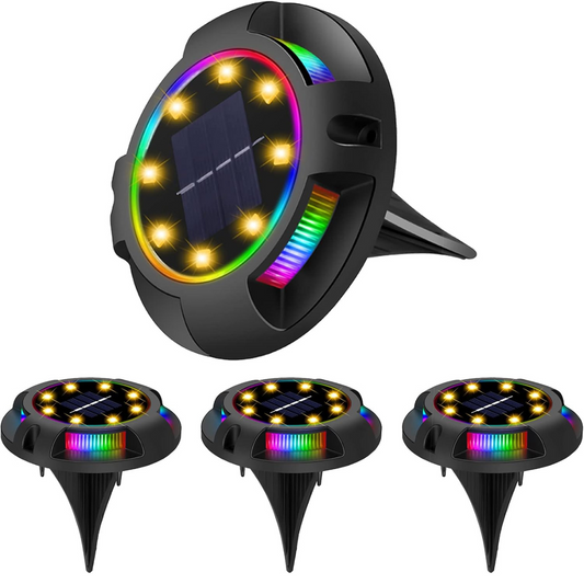 Kit 4 Estaca Solar Para Jardines RGB